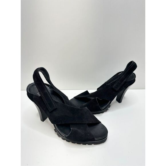 Pedro Garcia Shoes Womens Size 8.5 Black Open Toe Yuval Slingback Leather Sandal - Picture 4 of 12